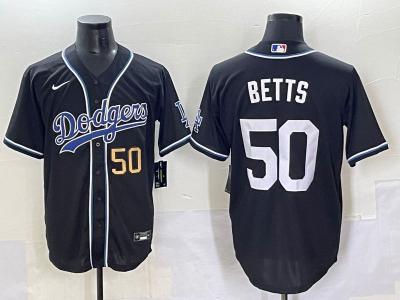 Men 2025 Los Angeles Dodgers 50 Betts Black Three generations Fashion Nike MLB Jersey style 7046